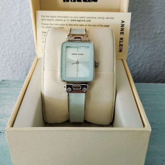 Anne Klein Mint Green Square Watch - Picture 1 of 4